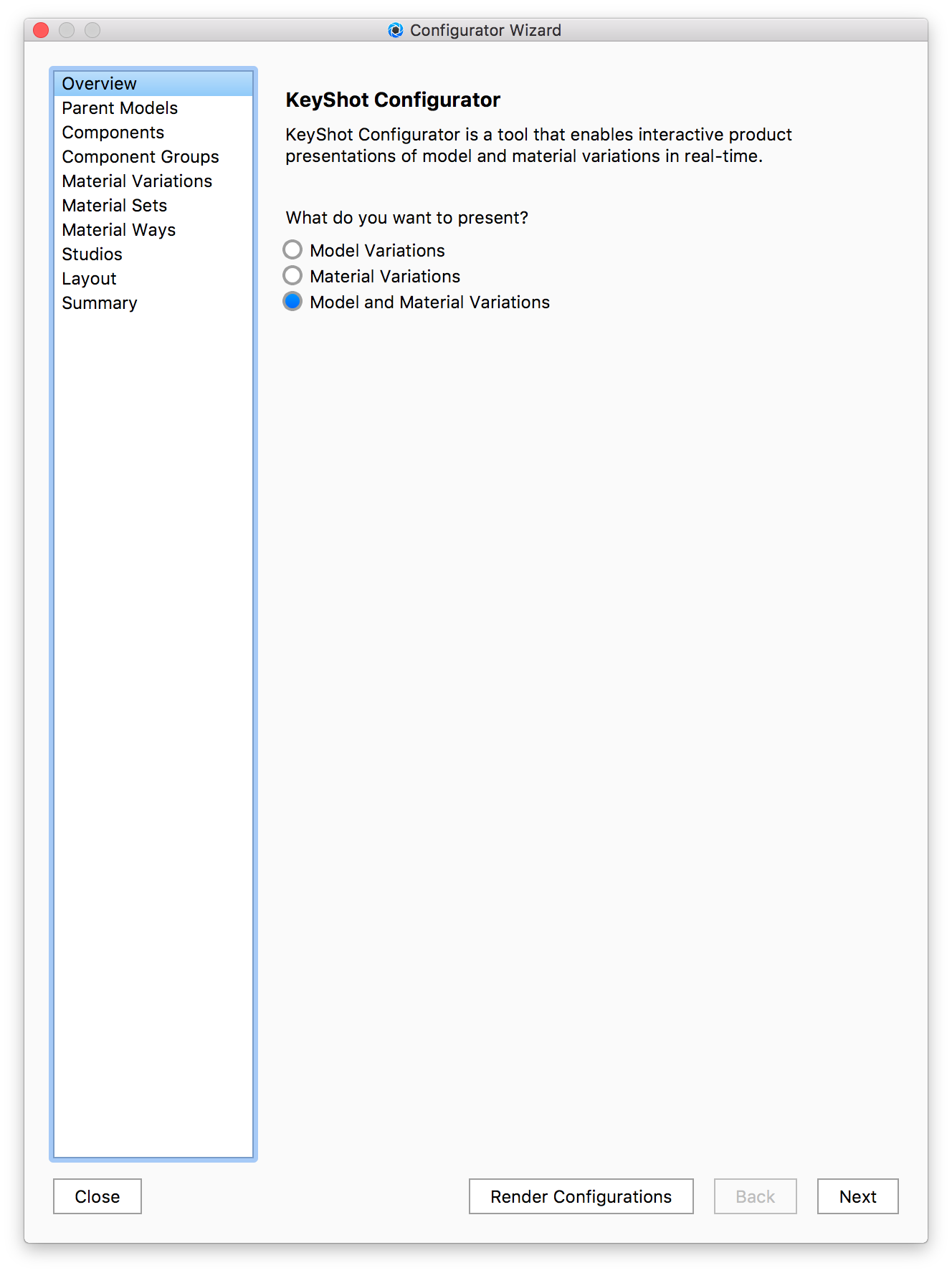Configurator Wizard - KeyShot 10 Manual