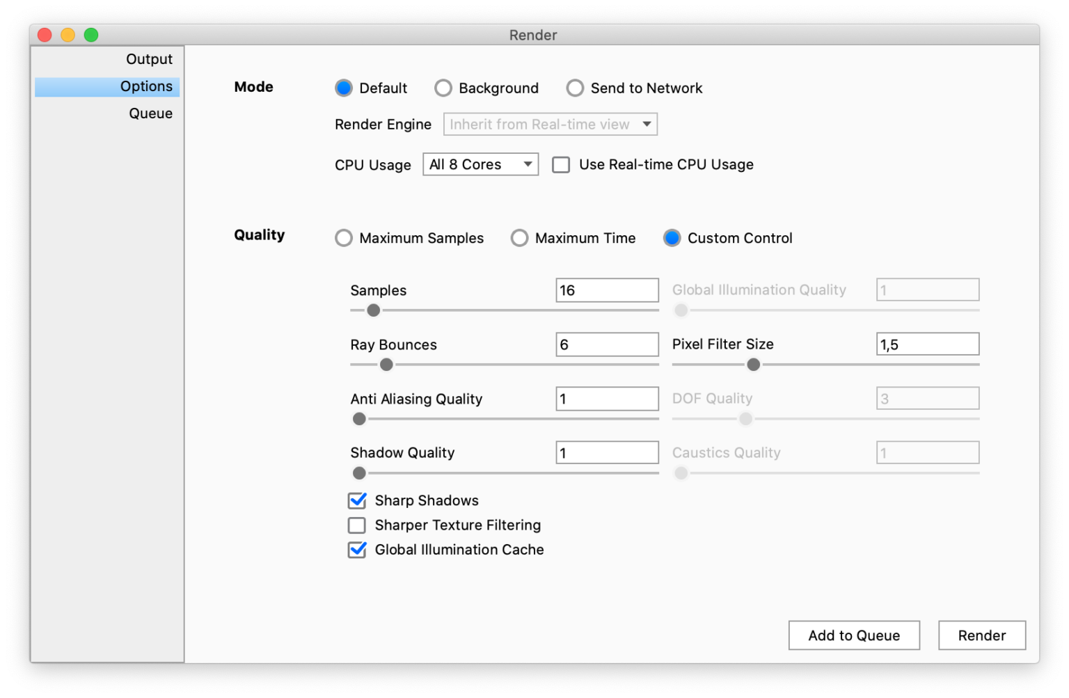 Render Options - Keyshot Manual